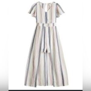 Poppies and Roses Striped Multicolor Dress with Shorts